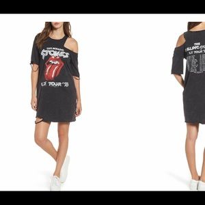 Black Distressed Rolling Stones T-Shirt Dress.